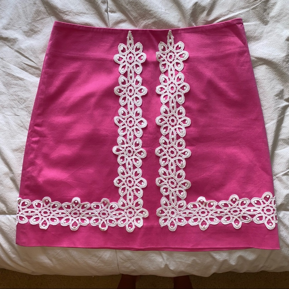 Lilly Pulitzer Skirt Hot Pink Mara Lace
